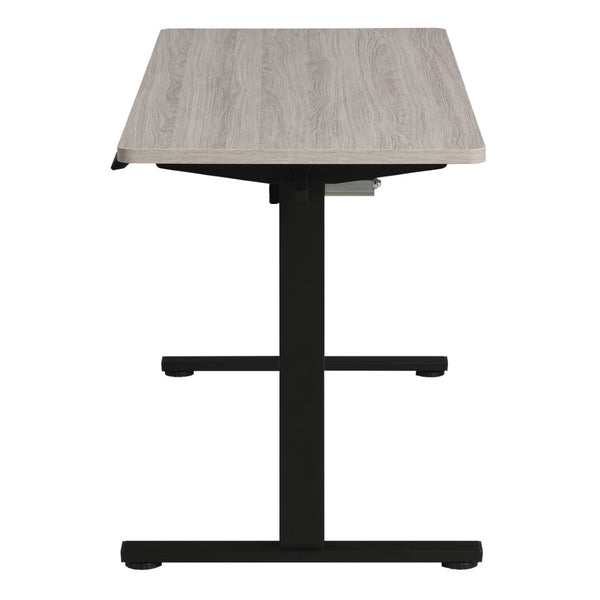 OSP Home Furnishings 59"w Sit to Stand Electric Desk with Memory Presets Steel Base and Built-in Storage Hook PMO6024B-LG