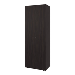 English Elm Armoire, Three-Door Engineered Wood Wardrobe in Walnut and Black Wengue with 3 Shelves for Organized Storage Multi 71.62 L x 20.08 W x 5.51 H B097P369451