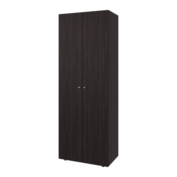 English Elm Armoire, Three-Door Engineered Wood Wardrobe in Walnut and Black Wengue with 3 Shelves for Organized Storage Multi 71.62 L x 20.08 W x 5.51 H B097P369451