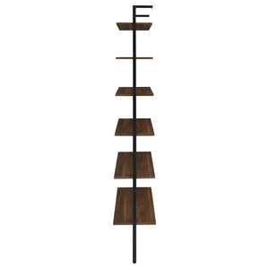 English Elm Christy 96" Walnut Six-Shelf Open-Back Wall Bookshelf — Modern Minimalist Storage for Books & Decor B062P299813