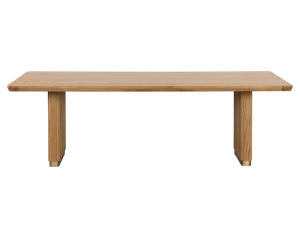 Sunpan Kalla Dining Table - Elegant Oak Design with Brushed Gold Accents for Contemporary Dining Spaces Rectangular - 96W x 44D x 30.25H