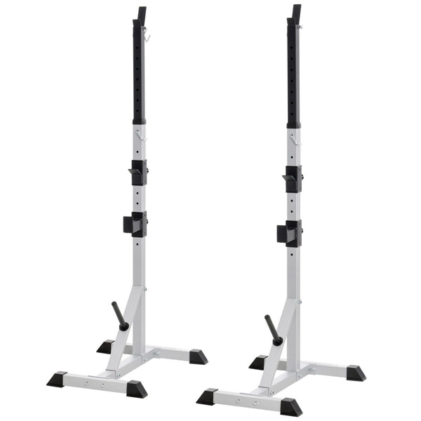 English Elm Soozier Adjustable Steel Squat and Bench Press Rack Pair for Home Gym 440 Lb W2225P249731