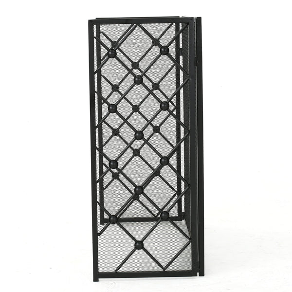 English Elm Christopher Knight Home® - FIRE Black Iron Fireplace Screen 34x31x4.5 Protective Mesh Guard Heat-Resistant Durable Design 61128.00