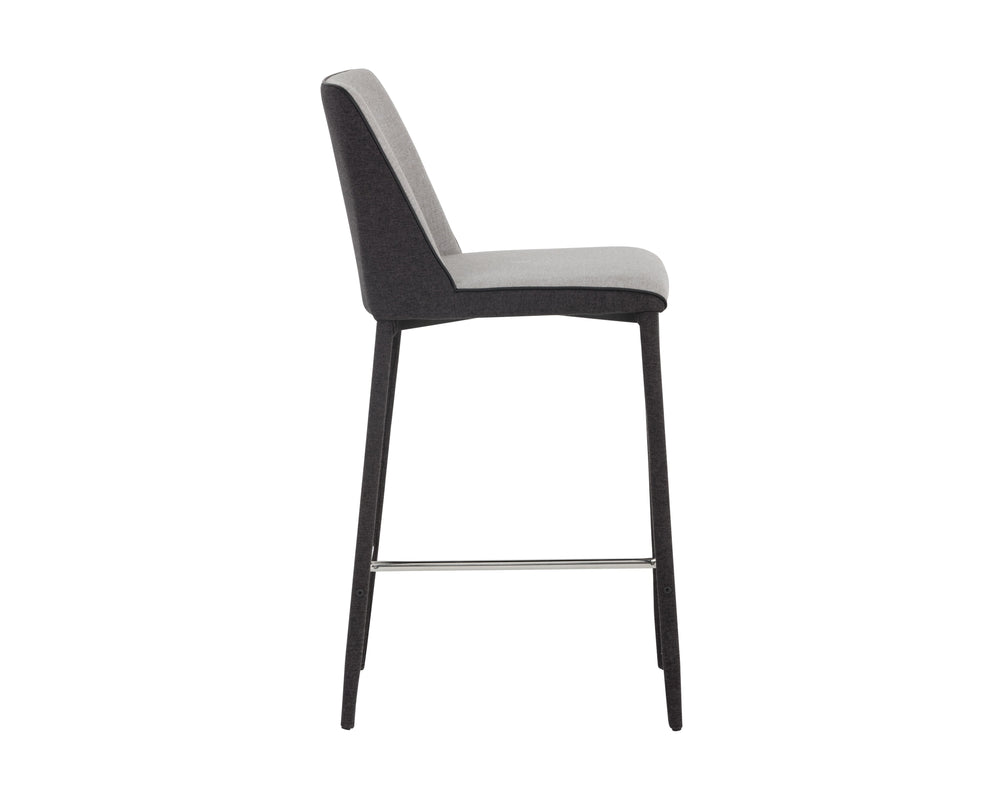 Sunpan Renee Modern Counter Stool in Armour Grey & Dark Slate - Sleek Design for Urban Dining Spaces