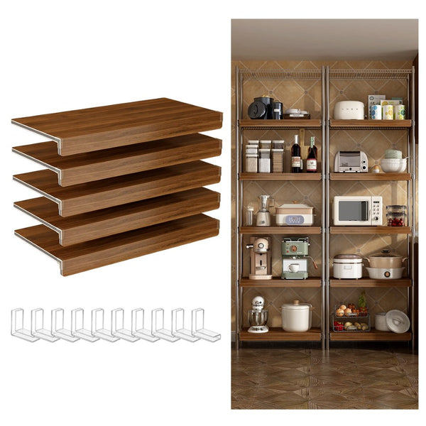 English Elm (24 Inch) Foamed Pvc Wire Shelf Covers Walnut Wood Grain Look for Pantry Closet Kitchen W2641P400320