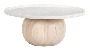 Savona Coffee Table White & Natural 109858 Zuo Modern