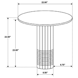 English Elm Preston Genuine Marble Round Coffee and End Table Set for Contemporary Living Rooms B062S01407