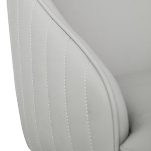 English Elm Modern Pu Sponge-Filled Dining Chair Set of 2, Gray Faux Leather, Golden Stainless Legs, Water-Resistant Stylish Seating (280 lb) W1535P227672