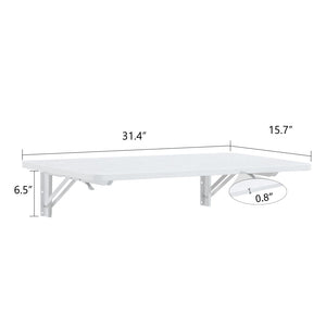English Elm Wall Mounted Fold Down Wooden Desk Space Saving Floating Surface for Any Room W3875P434770