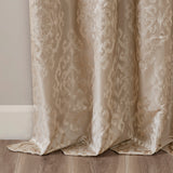 SunSmart Mirage Glam/Luxury Knitted Jacquard Damask Total Blackout Grommet Top Curtain Panel SS40-0015 Champagne