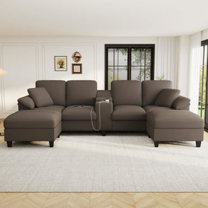 English Elm Swivel Barrel Accent Chair Chenille Tufted Round Club Seat for Living Room Lounge Brown N719S002180D