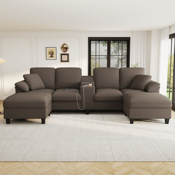 English Elm Swivel Barrel Accent Chair Chenille Tufted Round Club Seat for Living Room Lounge Brown N719S002180D