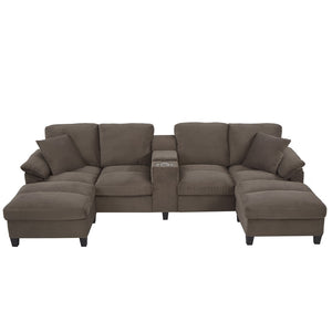 English Elm Swivel Barrel Accent Chair Chenille Tufted Round Club Seat for Living Room Lounge Brown N719S002180D