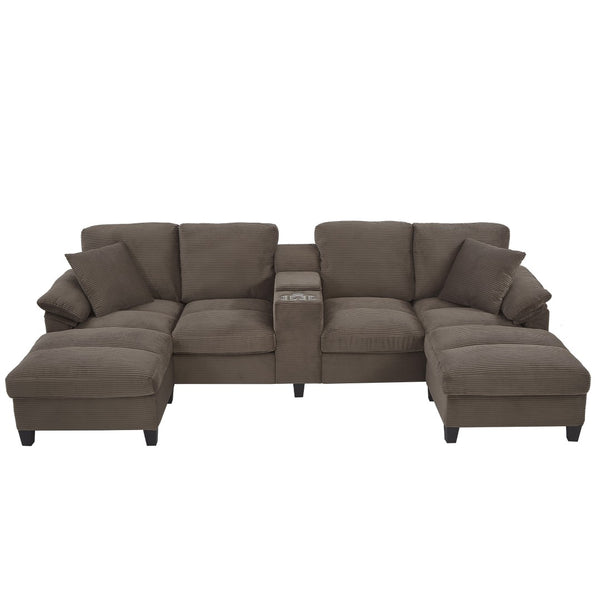 English Elm Swivel Barrel Accent Chair Chenille Tufted Round Club Seat for Living Room Lounge Brown N719S002180D