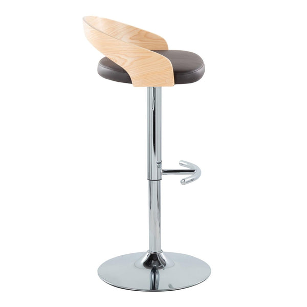 English Elm Adjustable Swivel Barstools Set of 3 Faux Leather Chrome Base Kitchen Counter B202S02031