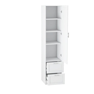 English Elm Standard Freestanding Pantry Cabinet Tall White Kitchen Storage with Drawers and Shelves W331P373802
