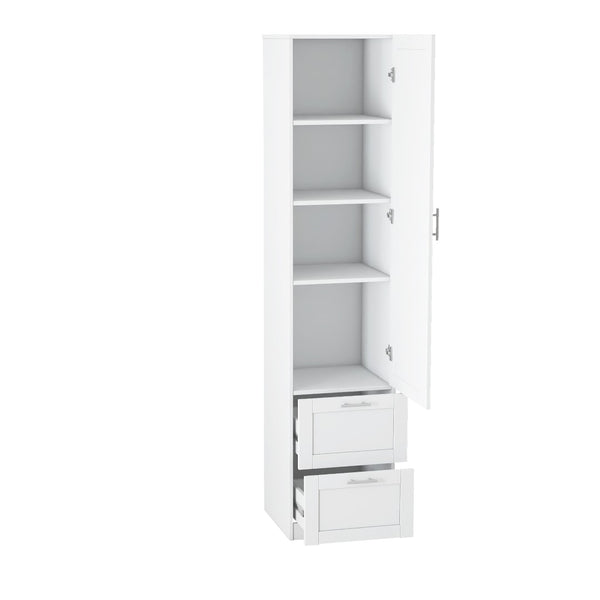 English Elm Standard Freestanding Pantry Cabinet Tall White Kitchen Storage with Drawers and Shelves W331P373802