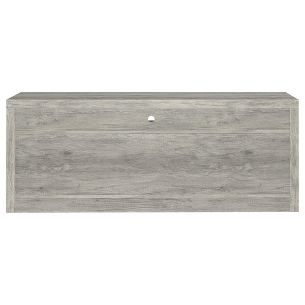 English Elm Conifer Three Piece Media Center with Driftwood Laminate Finish for Modern Living Rooms B062S01436