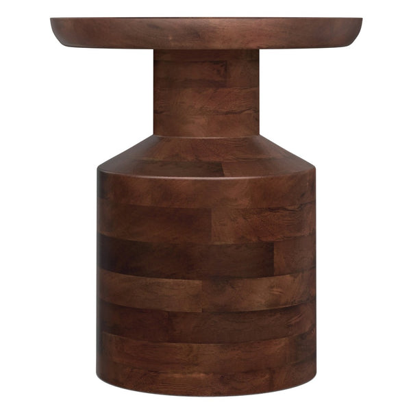 English Elm Haynes Solid Mango Wood Accent Table Rustic Dark Brown Grain for Bedroom or Living Room B136P420289