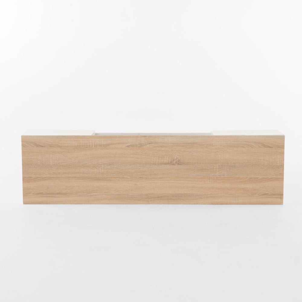 English Elm Christopher Knight Home® - TV STAND Mid-Century Modern White & Oak with Tempered Glass Shelf, Ample Storage, Stylish Design 57888.00