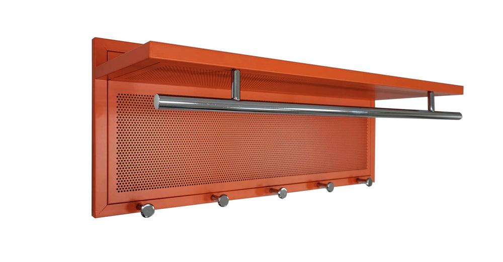 English Elm Esyspot Wall Mounted Coat Hook with Shelf | Space-Saving Organizer for Entryway, Mudroom, Laundry Room 93 Chrome,Orange B091P240966