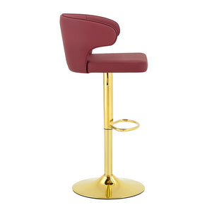 English Elm Modern Pu Leather Swivel Barstools with Adjustable Height and Chrome Base Set of 4 W2920S00134