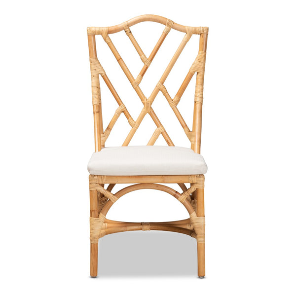 English Elm Modern Handwoven Rattan Dining Chair with Removable Cushion for Coastal Spaces B2750P470027