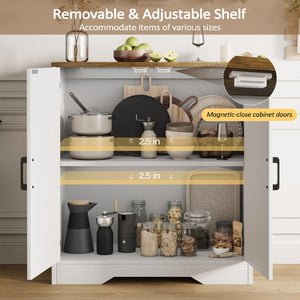 English Elm Sideboard Farmhouse Two Door Storage Cabinet with Adjustable Shelf for Dining or Entryway T5618P451108