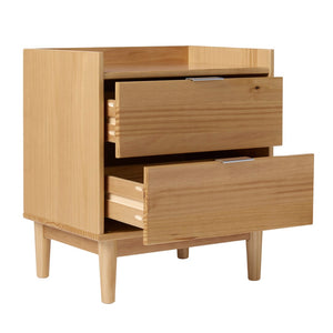Lee Mid-Century Modern 2-Drawer Nightstand with Sleek Design and Spacious Storage for Every Space