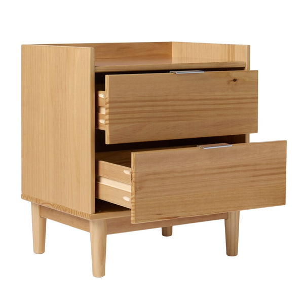 Lee Mid-Century Modern 2-Drawer Nightstand with Sleek Design and Spacious Storage for Every Space