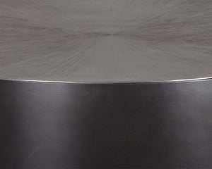 Sunpan Creed Coffee Table - Hand-Etched Iron Design with Drum Base, Perfect for Modern Living Spaces Small - 34W x 34.25D x 15H