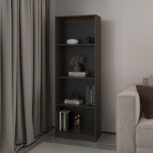 English Elm Bookcase Benzoni Nova - Modern Stained Walnut Finish With 4 Open Shelves For Stylish Storage Solutions B092P386504