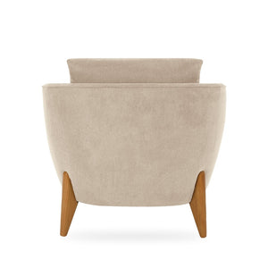 English Elm Accent Armchair Upholstered Low Profile Reading Chair with Lumbar Pillow Modern Living Room Seat Beige W2308P462642