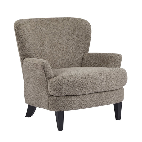 English Elm Christopher Knight Home® - Gerald Boucle Upholstered Club Chair with Tapered Birch Legs, Tonal Piping and Cozy Texture Black,Light Brown 32.25 L x 27.75 W x 20.75 H N776P243710D