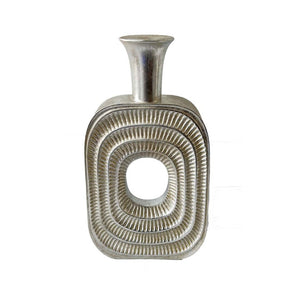 English Elm Peny Tall Silver Resin Geometric Vase Sculptural Accent for Console or Entryway B056P417022