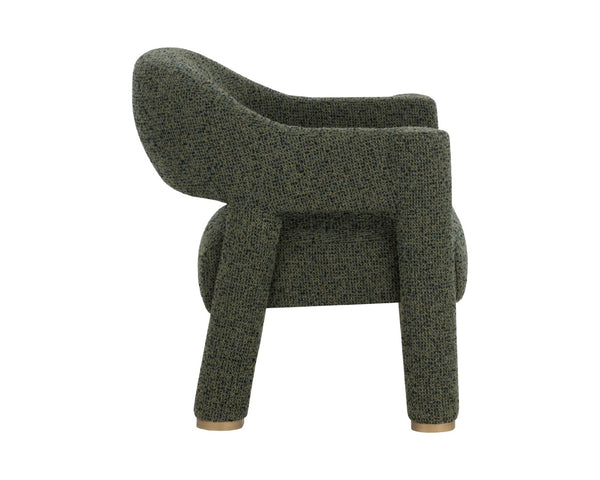 Sunpan PRISCA Lounge Chair - Bold Sculptural Comfort with Textured Upholstery & Elegant Brass Accents 112336