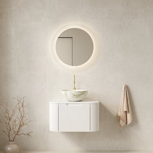 English Elm Dina Floating Bathroom Vanity with Sintered Stone Top and Crystal Glass Basin W2615S00717