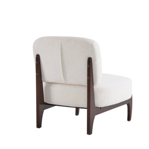 English Elm Christopher Knight Home® - [Set of 2] Boucle Lounge Chair with Rolled Backrest, Solid Wood Frame, Plush Durable Upholstery for Modern Spaces Beige N767P256376B_2