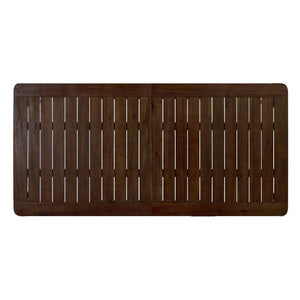 English Elm Rectangular Acacia Wood Outdoor Dining Table Seats 6 with Slatted Top for Patio Dark Brown N768P374498B
