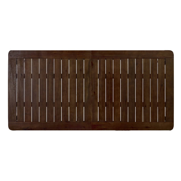 English Elm Rectangular Acacia Wood Outdoor Dining Table Seats 6 with Slatted Top for Patio Dark Brown N768P374498B
