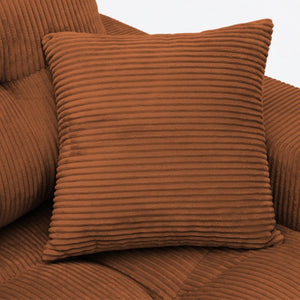 English Elm Corduroy L-shaped Sectional Sleeper Sofa No Assembly Needed for Apartments Orange W5532S00032