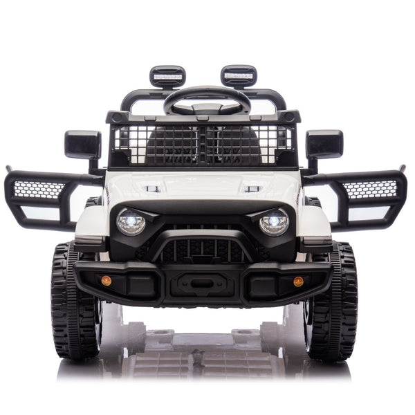 English Elm 24v Kids Ride on Car with Parental Remote Four Wheel Suspension Led Lights Bluetooth White W1578P235083