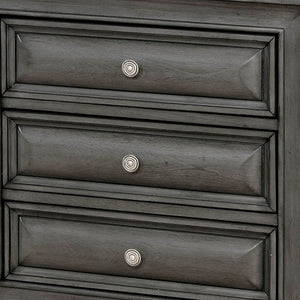 English Elm Transitional Gray Wood Nightstand with Built-in Usb Charging and Ambient Nightlight B056P216860