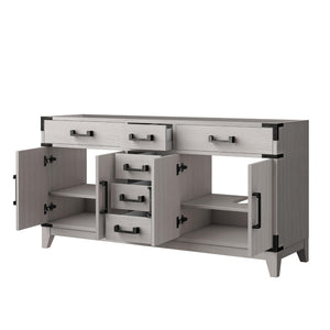 English Elm White Oak Double Bath Vanity - 60" W X 22" D, Elegant Storage, Soft-Close Features, Fully Assembled B2731P259865-GIGA