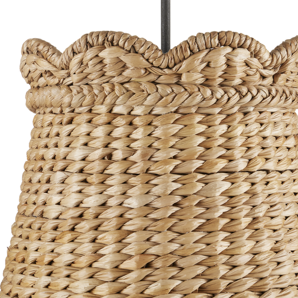 Annabelle Pendant - Artisan-Made Woven Light Fixture in Natural Water Hyacinth with Parisian Flair