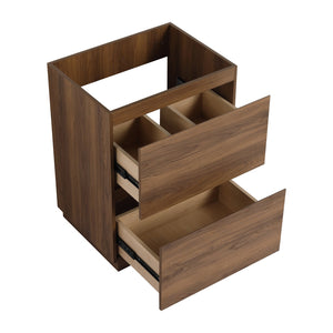 English Elm 24" Engineered Wood Bathroom Vanity with Dual Drawers, Freestanding Storage Cabinet, 24" x 18" x 35" Brown W1972P188244