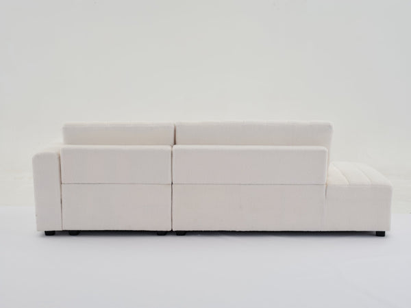 English Elm Scandinavian Channel Tufted L Shaped Sectional Sofa with Plush Foam Cushioned Seating B2730S00042