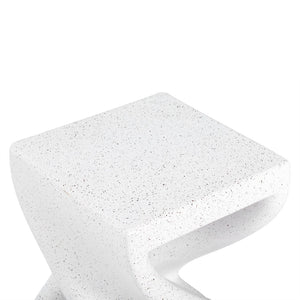 English Elm Outdoor Mgo Side Table Twisted Pedestal Terrazzo Speckled All Weather Patio End N765P382572G
