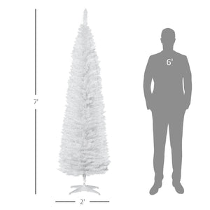 English Elm Homcom Slim Black Pencil Christmas Tree 6ft Artificial with 390 Branch Tips Unlit W2225P229788