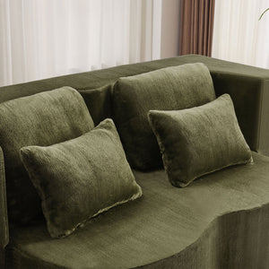 English Elm Queen Foldable Sofa Bed with Plush Chenille Cover, High-Density Foam Convertible Futon for Living Room Guest Room Bedroom Green W1829P348207